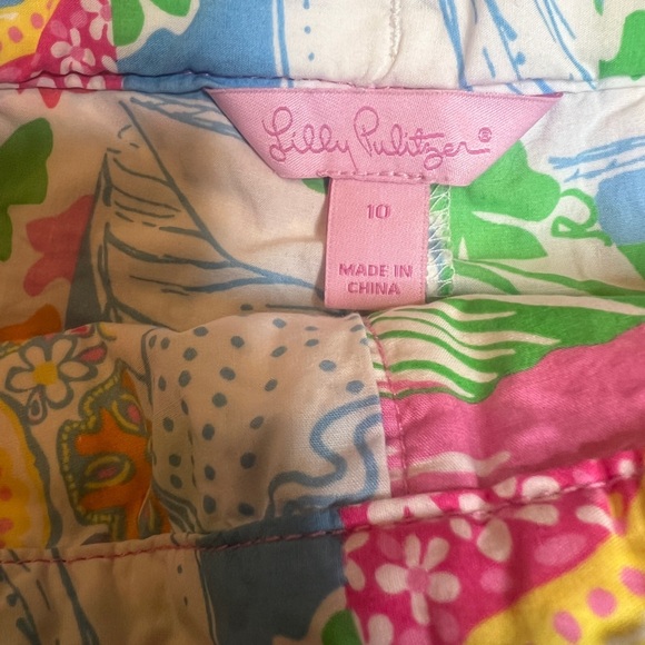 Lilly Pulitzer Girls Patchwork Print Skirt Pink Green Blue Multicolor Size 10 - Picture 2 of 5